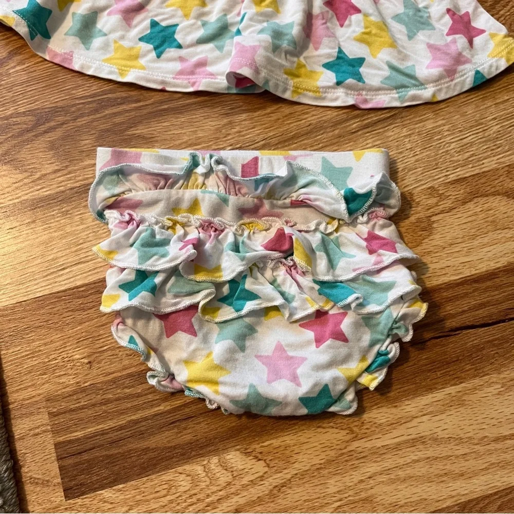 Posh Peanut 2-Fer  Star dress w/ bloomers and Unicorn  onesie Dress 3-6 month